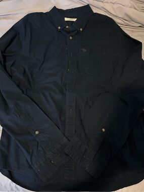 Abercrombie & Fitch Navy Button-Down Dress Shirt